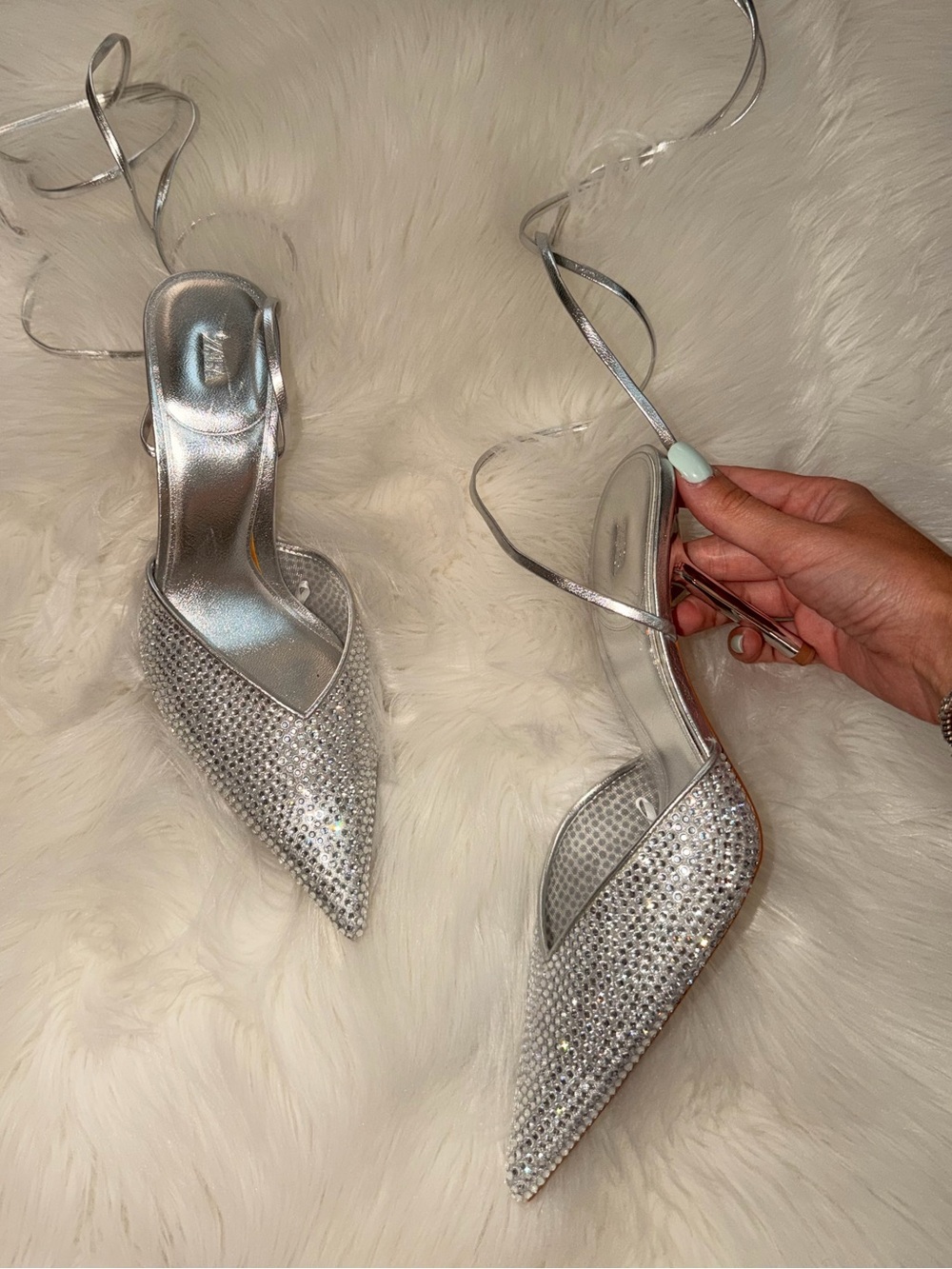 Zara rhinestone heels